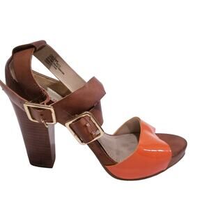 Kenneth Cole Reaction Cool Daze Colorblock Block Heels Strappy Sandals
